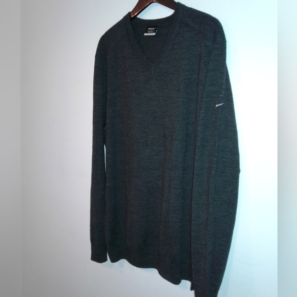 Nike Golf Sweater Men's XL Merino Wool V-Neck Pullover Tour Performance Gray - Picture 4 of 6